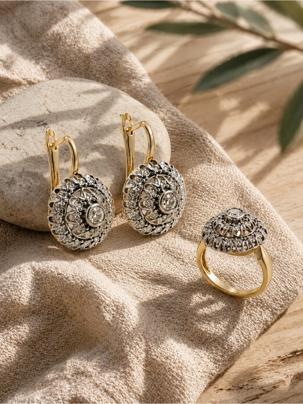 Crystal Bridal Earrings and Rings Wedding Gift